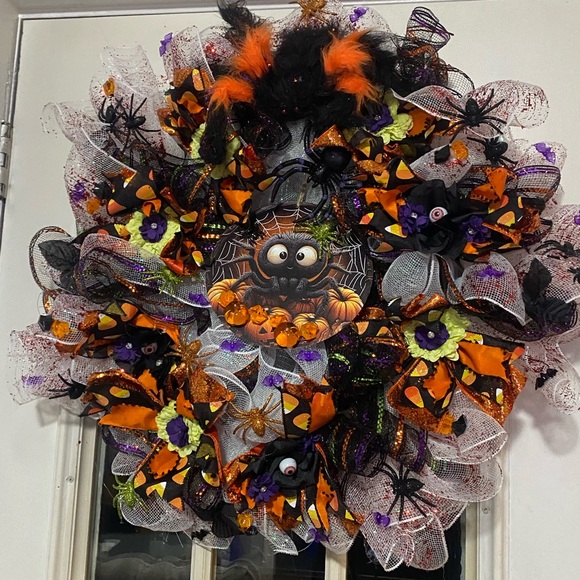 Homemade fall Halloween wreath - Picture 1 of 2